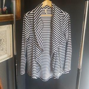 Striped stretch knit blazer - L
